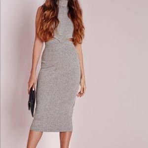 Brand New! Cut Out Sleeveless Ribbed Midi Dress